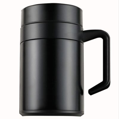 14 Oz Mug with Handle, Coffee Mugstrainer, Stainless Steel Water Cup, Business Office Cup(Color:#2)
