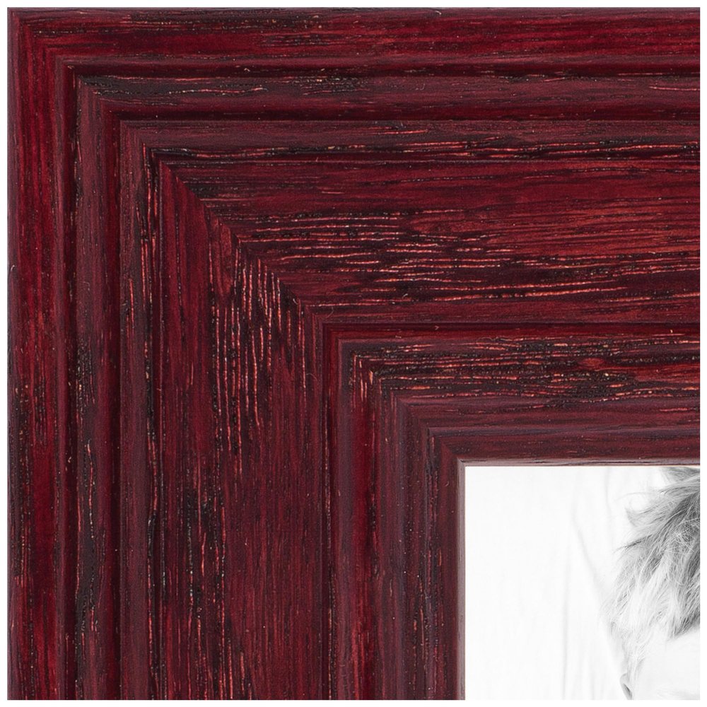 ArtToFrames 24x36 Inch Red Picture Frame, This 1.50 Inch Custom Wood Poster Frame is Cherry - Comes with Foam Backing 3/16 inch and Regular Acrylic (FBPL0066-78238-YCHY-24x36)