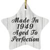 Designsify Christmas Tree Decoration, 75th Birthday Made in 1949 Aged to Perfection, Star Ornament F, Gifts for Anniversary Valentines Mom Mothers Fathers Day Party, to Men Women Him Her Friend view 1