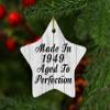 Designsify Christmas Tree Decoration, 75th Birthday Made in 1949 Aged to Perfection, Star Ornament F, Gifts for Anniversary Valentines Mom Mothers Fathers Day Party, to Men Women Him Her Friend view 3
