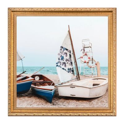 ArtToFrames 8x12 Inch Gold Picture Frame, This 1.40 Inch Custom Wood Poster Frame is Gold with Beads - Comes with Foam Backing 3/16 inch and Regular Glass (FBPLD10051-8x12)