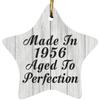 Designsify Christmas Tree Decoration, 68th Birthday Made in 1956 Aged to Perfection, Star Ornament F, Gifts for Anniversary Valentines Mom Mothers Fathers Day Party, to Men Women Him Her Friend view 1