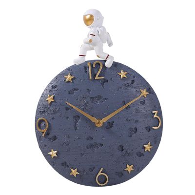 MagiDeal Outdoor Garden Wall Clock, Luxury Astronaut Wall Clock, Personality Dining Room Wall Decoration Clock, Creative Living Room and Home Clock, Gray