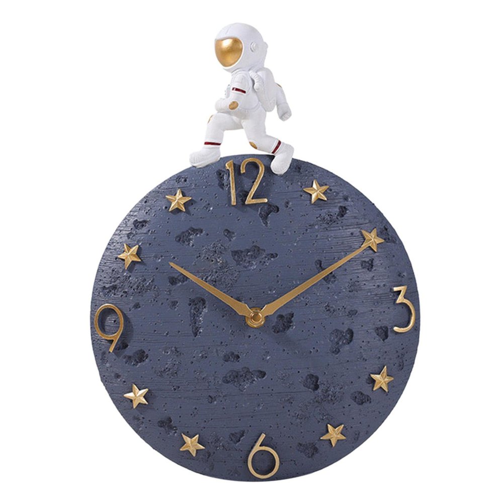 MagiDeal Outdoor Garden Wall Clock, Luxury Astronaut Wall Clock, Personality Dining Room Wall Decoration Clock, Creative Living Room and Home Clock, Gray