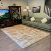 LAMBZY High Pile Super Soft Faux Sheepskin Rug (8'x11', White/Brown Tips) view 4