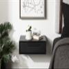 Kate and Laurel McCutcheon Floating Wood Storage Shelf, 18 x 12 x 6, Black, Decorative Transitional Floating Bedroom Nightstand with a Concealed Cubby Compartment view 2