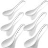 NICTOY Ceramic Soup Spoons Set of 6, 6.8 inch Large Soup Spoon sets Suitable for Pho, Ramen, noodles view 1