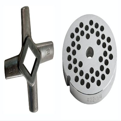 #22 1/4" Reversible Meat Grinder Plate with Grinder Knife Included - Cozzini Cutlery Imports