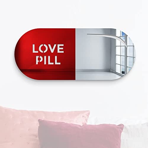 4ArtWorks - 19" x 8" Love Pill Wall Art Decor, Cool Pill Wall Art, Chill Pill Wall Art, Happy Pill Room Wall Decor, Love Pill Wall Decor, Fun Wall Art Dcor