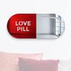 4ArtWorks - 19" x 8" Love Pill Wall Art Decor, Cool Pill Wall Art, Chill Pill Wall Art, Happy Pill Room Wall Decor, Love Pill Wall Decor, Fun Wall Art Dcor view 1