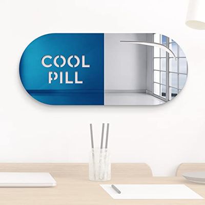 4ArtWorks - 19" x 8" Cool Pill Wall Art Decor, Cool Pill Wall Art, Chill Pill Wall Art, Happy Pill Room Wall Decor, Love Pill Wall Decor, Fun Wall Art Dcor
