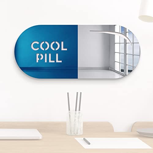 4ArtWorks - 19" x 8" Cool Pill Wall Art Decor, Cool Pill Wall Art, Chill Pill Wall Art, Happy Pill Room Wall Decor, Love Pill Wall Decor, Fun Wall Art Dcor