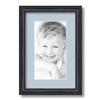 ArtToFrames 6x11 inch Black Stain on Solid Red Oak Picture Frame with 2 Inch Single Baby Blue Mat, SingleMat-0066-59504-YBLK-6x11-860 view 1