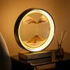 XBAOMING Hourglass Art, Art 3D360 Rotating Quicksand Lighting Desktop Art Office and Home Decor,Orange view 2