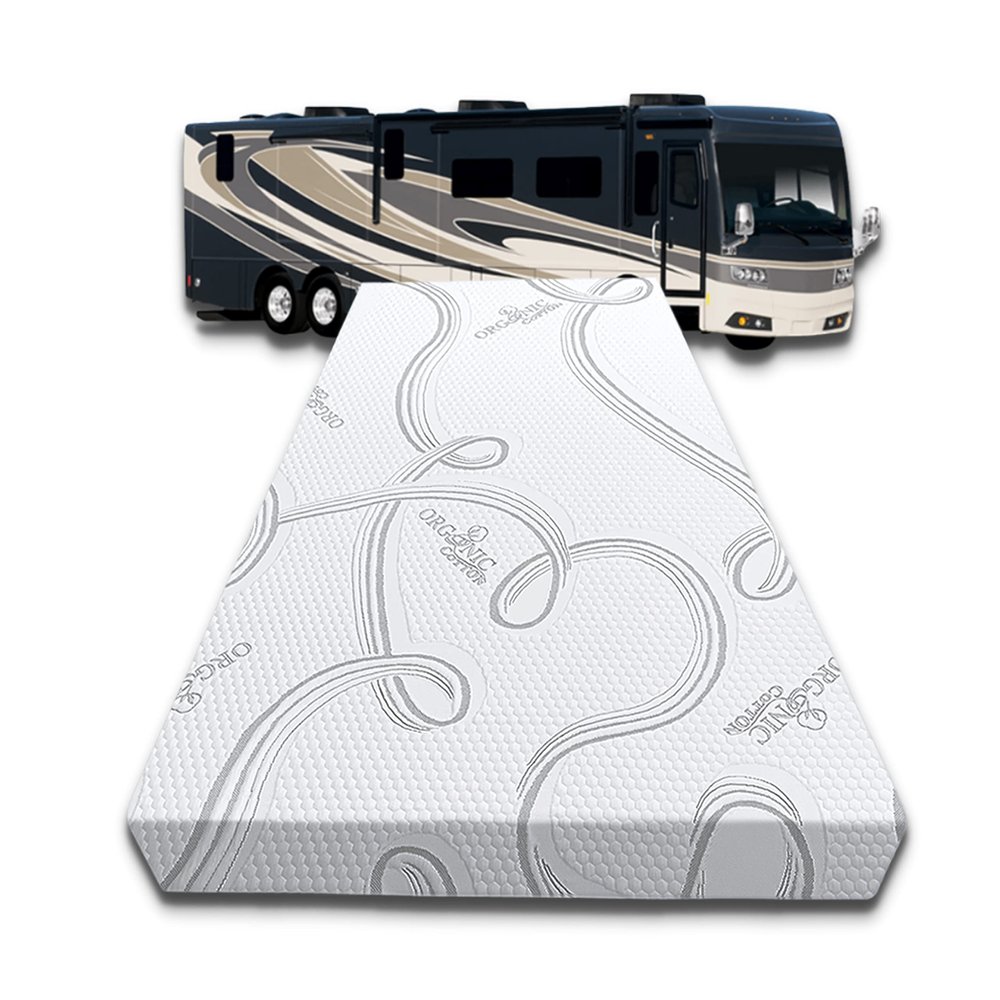FoamRush 9-Inch Bunk (28" x 72") High Density Foam RV Mattress Replacement with Cotton Cover, Medium Firm, Pressure Relief Support, Travel Camper Trailer Truck, Made in USA, CertiPUR-US Certified