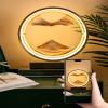 XBAOMING Hourglass Art, Art 3D360 Rotating Quicksand Lighting Desktop Art Office and Home Decor,White view 3