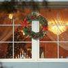 Artificial Christmas Wreath, Pine Cone Snow Flocked Glitter Wreath with red Berries, Suitable for Front Door Winter Green Home Hanging Wall Window Party Decoration view 3
