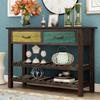 45in Long Accent Entry Console Table with Drawers & Bottom Open Shelf, Retro Console Table for Entryway, Hallway Living Room, Easy Assembly, 45"L 14.9"W 30.7"H,Colorful view 1