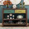 45in Long Accent Entry Console Table with Drawers & Bottom Open Shelf, Retro Console Table for Entryway, Hallway Living Room, Easy Assembly, 45"L 14.9"W 30.7"H,Colorful view 2