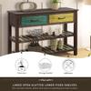 45in Long Accent Entry Console Table with Drawers & Bottom Open Shelf, Retro Console Table for Entryway, Hallway Living Room, Easy Assembly, 45"L 14.9"W 30.7"H,Colorful view 3