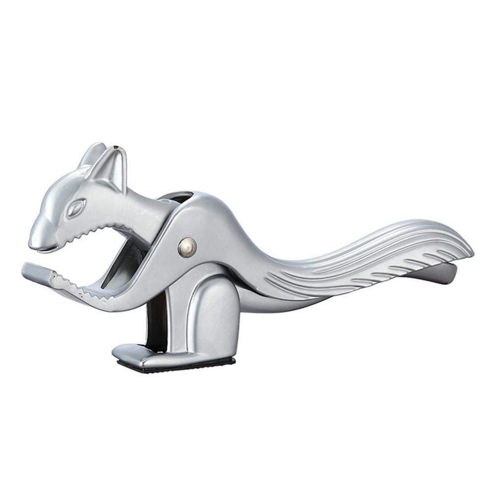 YAYA2021-SHOP Nut Cracker Tool Squirrel Shape Walnut Clip Nutcracker Sheller Crack Almond Walnut Pecan Hazelnut Filbert Nut Kitchen Nut Sheller Clip Gadgets Nutcracker Pecan (Color : Matte Silver)