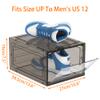 HOMIDEC Shoe Storage, 6 Pack Shoe Organizer Hard Plastic Shoe Box, Shoe Boxes Clear Plastic Stackable, Shoe Boxes with Lids for Size 13, Clear Smoke view 3
