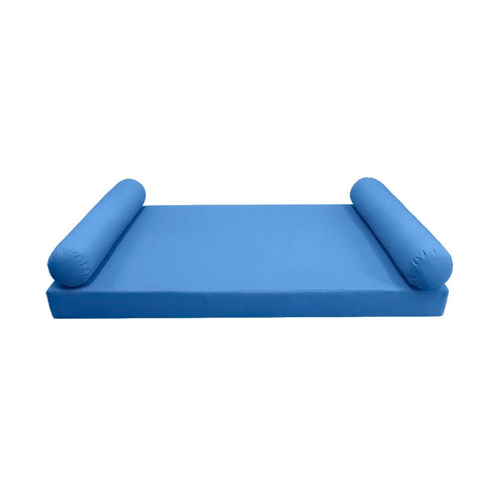 Prolinemax Style5 Full Size 3PC Knife Edge Outdoor Daybed Mattress Cushion Bolster Pillow Slip Cover Complete Set AD102