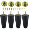 The Blue Cactus Company Wood Table Legs - 5-Inch Black Round - Set of 4 Screw-in Replacements for Sofa & Bed view 1