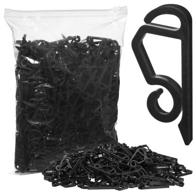 Marsui 460 Pieces Christmas Light Clips Outdoor Gutter Hooks Plastic Seasonal Weatherproof Clips Holiday Fence Hooks for Christmas Roof Tree Outside Hanging String Lights (Black)