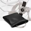 Woodten PU Leather Jewelry Travel Bag Leather Jewelry Pouch Christmas,Wedding Party Favor Gift Bag (S, Black) view 4