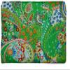 Ruhani Crafts Indian Handmade Paisley Printed Twin Size Kantha Quilt, Kantha Blanket, Bed Cover, Twin Kantha Bedspread, Bohemian Bedding Kantha Size 90 x 60 Inch, Bohemian Decor (Yellow) (Green) view 3