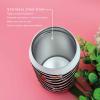 10oz Stainless Steel Tumbler with Lid & Straw-Double Wall Vacuum Insulated Travel Mug, Christmas Winter Snow Cardinalis Black White Stripe Water Bottle Coffee Beverage Drinks Cup for Adults Kids view 2