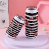 10oz Stainless Steel Tumbler with Lid & Straw-Double Wall Vacuum Insulated Travel Mug, Christmas Winter Snow Cardinalis Black White Stripe Water Bottle Coffee Beverage Drinks Cup for Adults Kids view 4