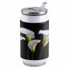 14oz Stainless Steel Tumbler with Lid & Straw-Double Wall Vacuum Insulated Travel Mug, Calla Lily Flower Black Background Water Bottle Coffee Beverage Drinks Cup for Adults Kids view 1