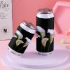 14oz Stainless Steel Tumbler with Lid & Straw-Double Wall Vacuum Insulated Travel Mug, Calla Lily Flower Black Background Water Bottle Coffee Beverage Drinks Cup for Adults Kids view 4