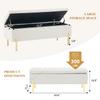 Rongbuk Velvet Storage Bench Ottoman,Versatile Seating with Hidden Storage,End of Bed Bench,Tufted Bench for Bedroom,Living Room,Entryway,Ivory view 2