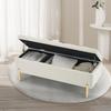 Rongbuk Velvet Storage Bench Ottoman,Versatile Seating with Hidden Storage,End of Bed Bench,Tufted Bench for Bedroom,Living Room,Entryway,Ivory view 3
