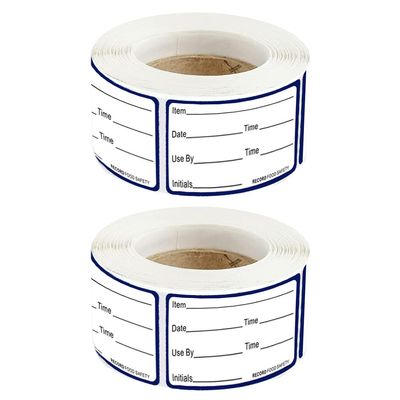 2 Rolls Date Stick Label Blank Food Label Stickers for Food Freezer Refrigerator Freezer Sticker Storage Bottles Movable Paper Applique