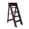 ZJYWMM Step Stool Wooden Adult Wooden Folding Step Stool Ladder 5 Steps (Color : Black Walnut Color) view 1