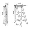 ZJYWMM Step Stool Wooden Adult Wooden Folding Step Stool Ladder 5 Steps (Color : Black Walnut Color) view 2