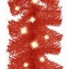 Christmas Garland with LED Lights,Artificial Christmas Wreath,Christmas Garlands Greenery Decorations, Artificial Pine Garland Soft Garland for Holiday Xmas Decoration 197" Red view 4
