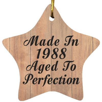 Designsify Christmas Tree Decoration, 36th Birthday Made in 1988 Aged to Perfection, Star Ornament C, Gifts for Anniversary Valentines Mom Mothers Fathers Day Party, to Men Women Him Her Friend