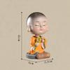 QQWW Buddha Statue Resin Little Novice Monk Zen Buddha Little Maitreya Buddha Zen Creativity Exquisite Crafts Gift (Color : Orange) view 2
