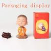 QQWW Buddha Statue Resin Little Novice Monk Zen Buddha Little Maitreya Buddha Zen Creativity Exquisite Crafts Gift (Color : Orange) view 3