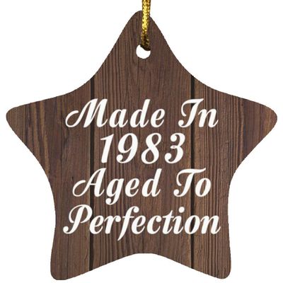 Designsify Christmas Tree Decoration, 41st Birthday Made in 1983 Aged to Perfection, Star Ornament D, Gifts for Anniversary Valentines Mom Mothers Fathers Day Party, to Men Women Him Her Friend