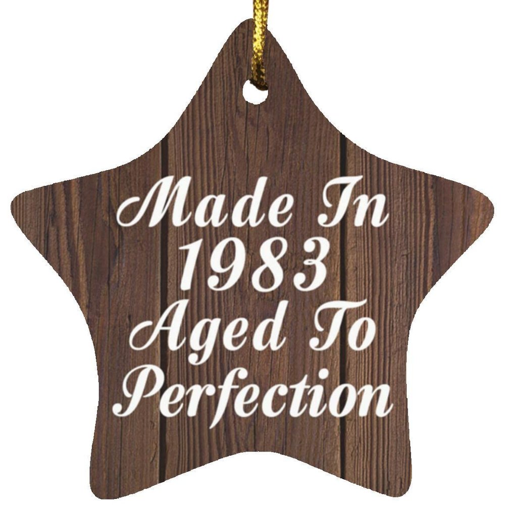Designsify Christmas Tree Decoration, 41st Birthday Made in 1983 Aged to Perfection, Star Ornament D, Gifts for Anniversary Valentines Mom Mothers Fathers Day Party, to Men Women Him Her Friend