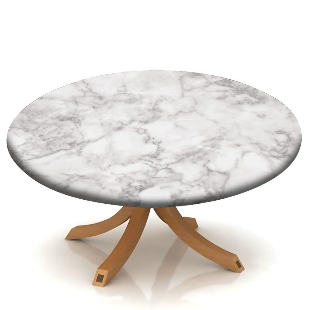 SongYi Marble Fitted Round Tablecloth, Elastic Edged Table Cover for Indoor Outdoor, Nature Granite Pattern with Spotted Image Fabric Tablecloths for 28 32 Fit for 28inch-32inch Table