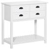 HOMCOM Sideboard Buffet Cabinet with Storage, Modern Coffee Bar Cabinet with 4 Drawers and Slatted Bottom Shelf, Console Table for Kitchen, Living Room, Dining Room, Hallway, White view 1