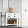 HOMCOM Sideboard Buffet Cabinet with Storage, Modern Coffee Bar Cabinet with 4 Drawers and Slatted Bottom Shelf, Console Table for Kitchen, Living Room, Dining Room, Hallway, White view 2
