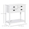 HOMCOM Sideboard Buffet Cabinet with Storage, Modern Coffee Bar Cabinet with 4 Drawers and Slatted Bottom Shelf, Console Table for Kitchen, Living Room, Dining Room, Hallway, White view 3